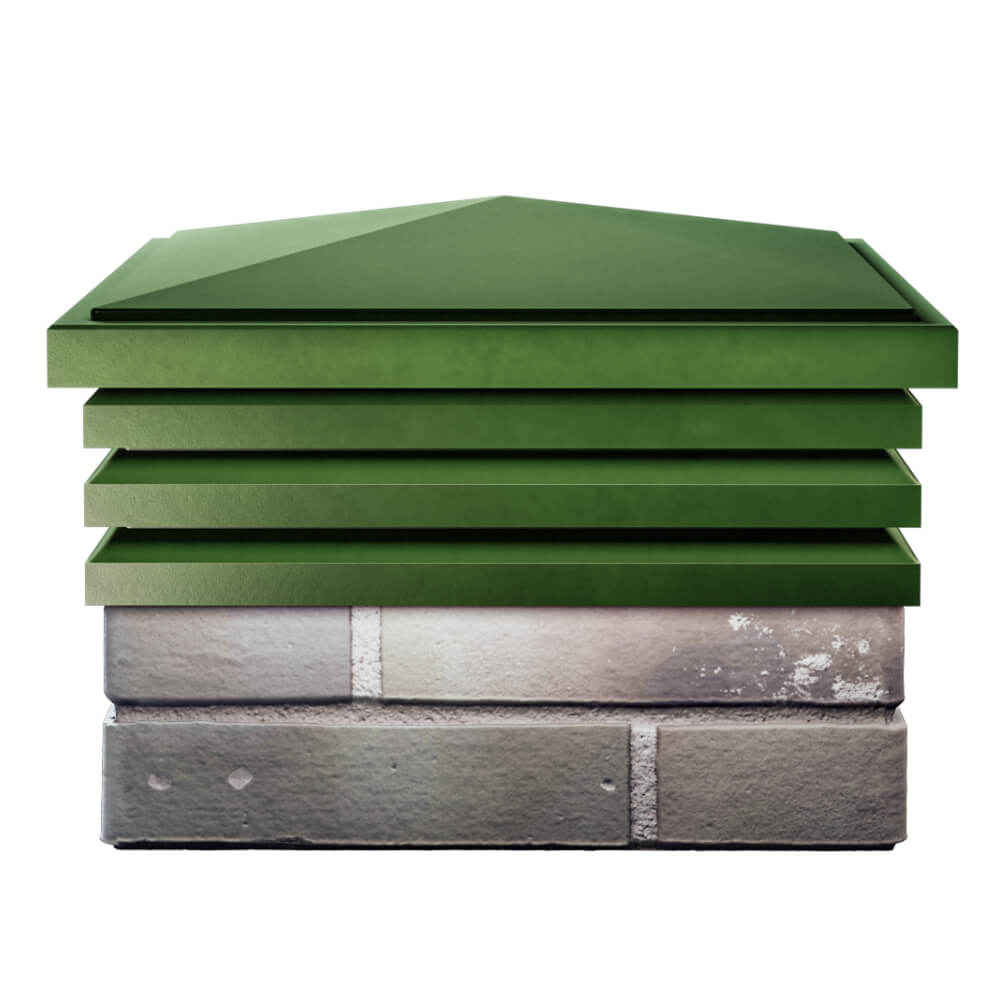 Колпак Zking Бона ХайТек Зеленый на столб 1.5х1.5 кирпича (385х385мм) Переславль-Залесский фото