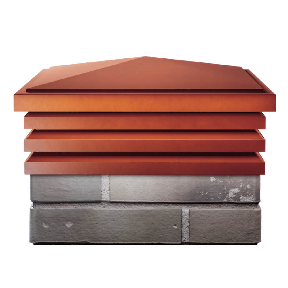 Колпак Zking Бона ХайТек Красный на столб 1.5х1.5 кирпича (385х385мм) Переславль-Залесский фото