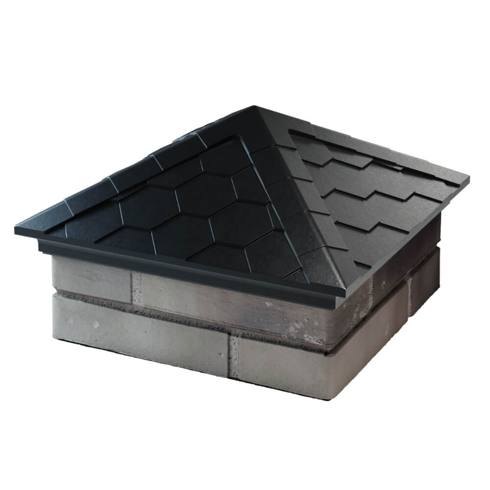 Колпак Zking Эверест Черный на столб 1.5х1.5 кирпича (390х390мм) в Переславле-Залесском фото