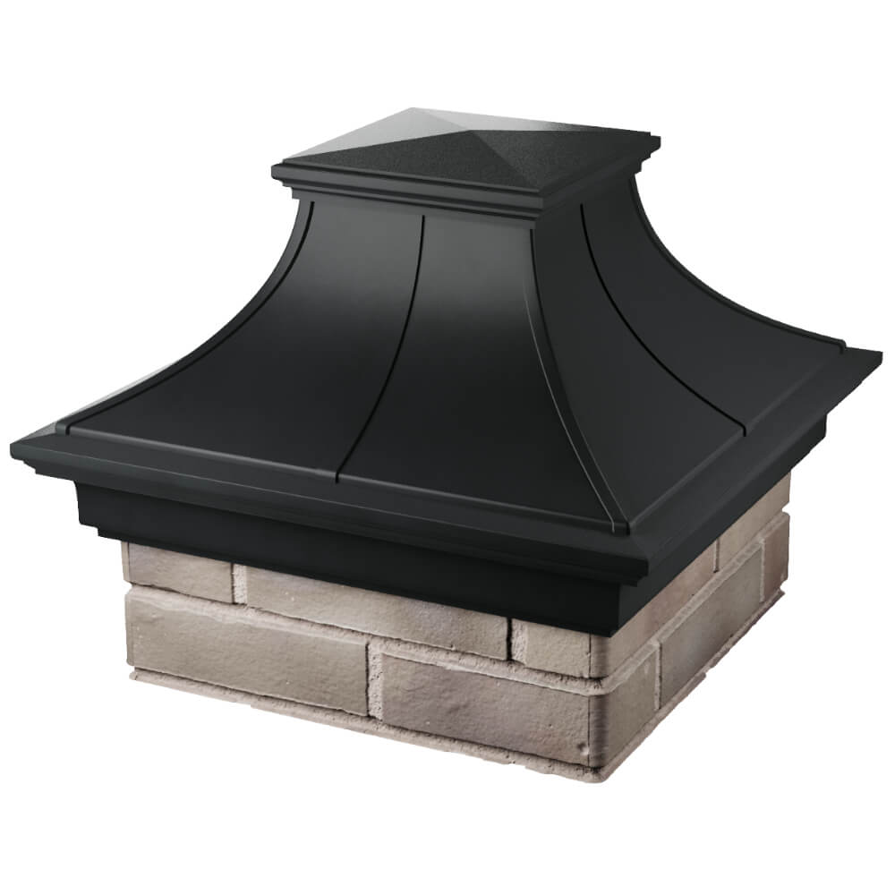 Колпак Zking Монблан Премиум Черный на столб 1.5х1.5 кирпича (385х385мм) в Переславле-Залесском фото