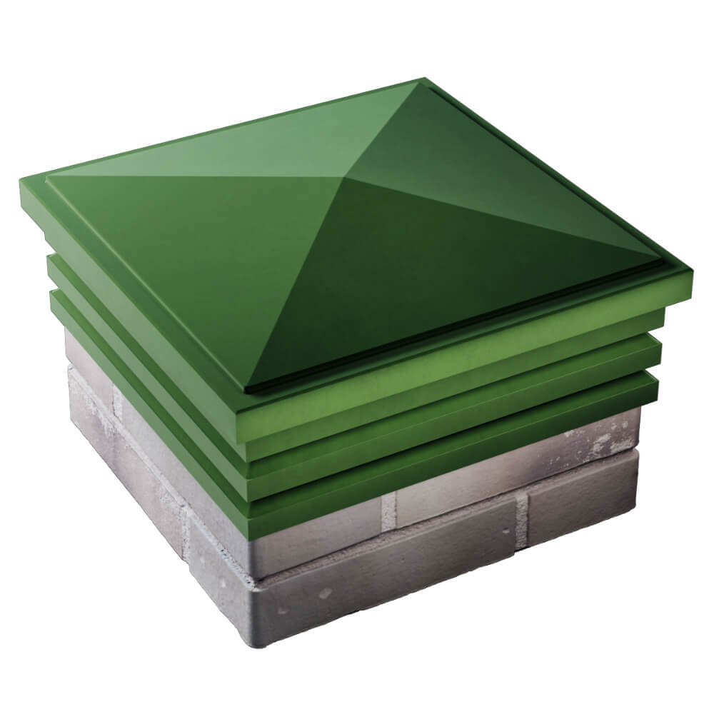 Колпак Zking Бона ХайТек Зеленый на столб 1.5х1.5 кирпича (385х385мм) в Переславле-Залесском фото