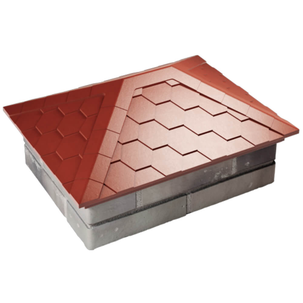 Колпак Zking Эверест Красный на столб 2х1.5 кирпича (520х390мм) Переславль-Залесский фото