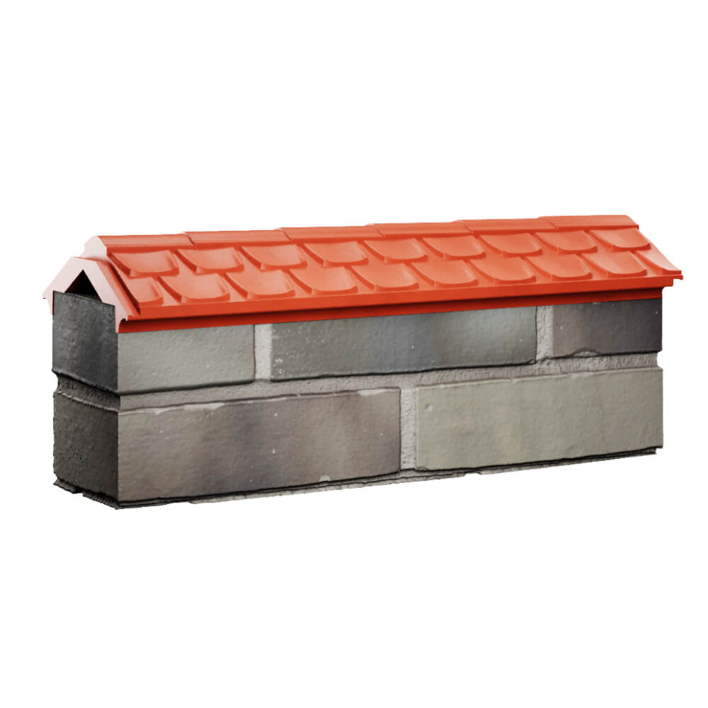 Парапет Zking Эльбрус Красный с посадкой на 0.5 кирпича (130мм) Переславль-Залесский фото