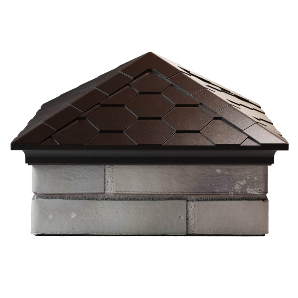 Колпак Zking Эверест Коричневый на столб 1.5х1.5 кирпича (390х390мм) Переславль-Залесский фото