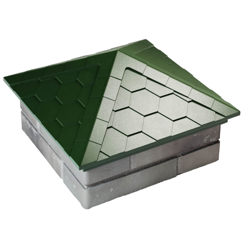 Колпак Zking Эверест Зеленый на столб 1.5х1.5 кирпича (390х390мм) в Переславле-Залесском фото