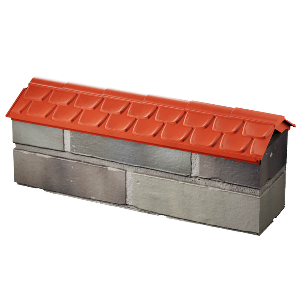 Парапет Zking Эльбрус Красный с посадкой на 0.5 кирпича (130мм) в Переславле-Залесском фото