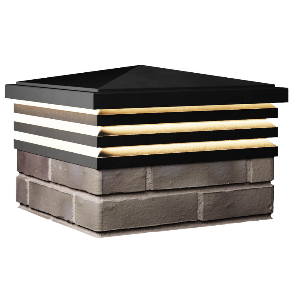 Колпак Zking Бона ХайТек Черный на столб 1.5х1.5 кирпича (385х385мм) с подсветкой в Переславле-Залесском фото