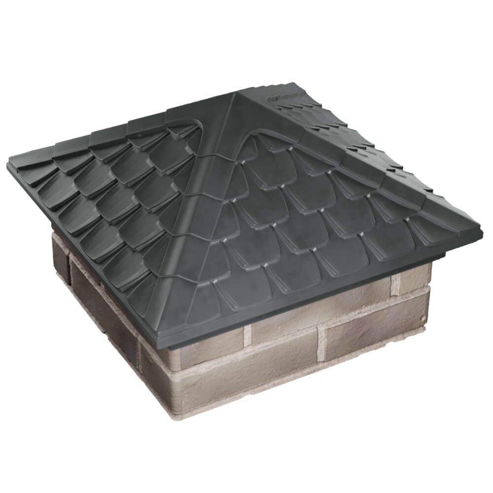 Колпак Zking Эльбрус Серый на столб 1.5х1.5 кирпича (385х385мм) в Переславле-Залесском фото