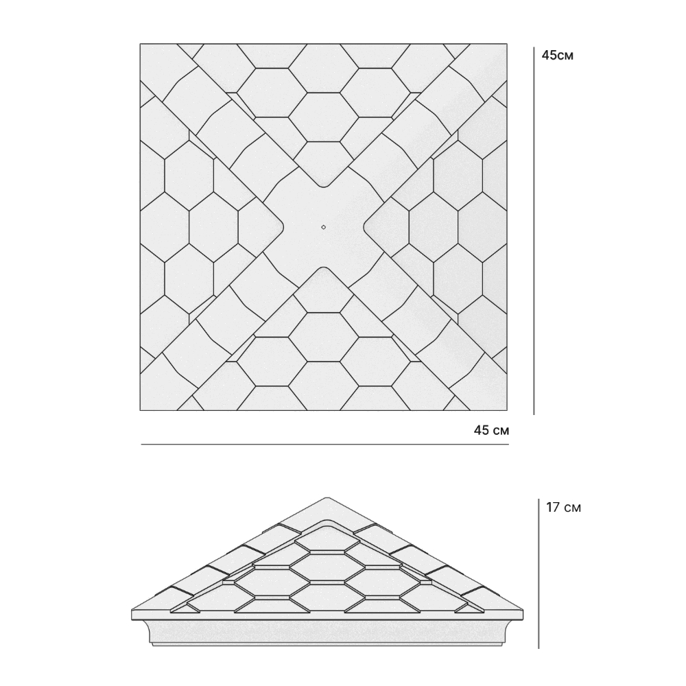 Колпак Zking Эверест Бежевый на столб 1.5х1.5 кирпича (390х390мм) в Переславле-Залесском фото