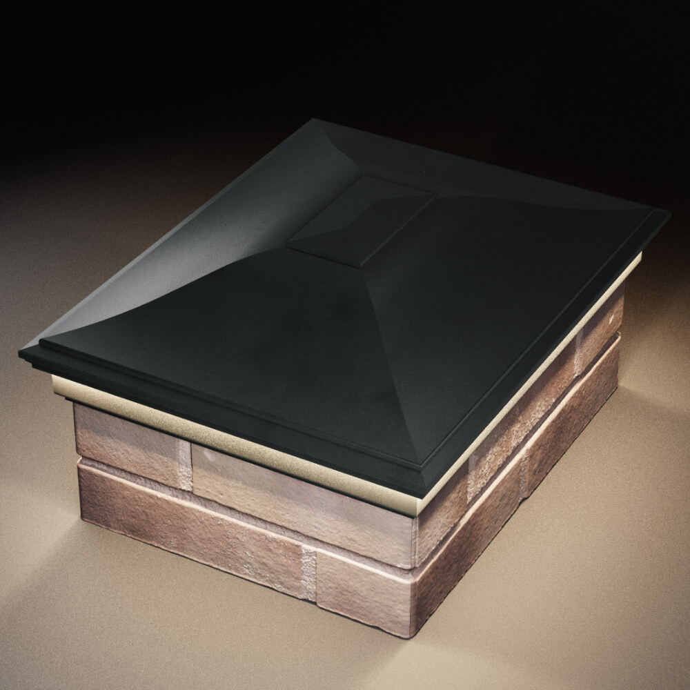 Колпак Zking Монблан Черный на столб 2х1.5 кирпича (515х385мм) c подсветкой в Переславле-Залесском фото