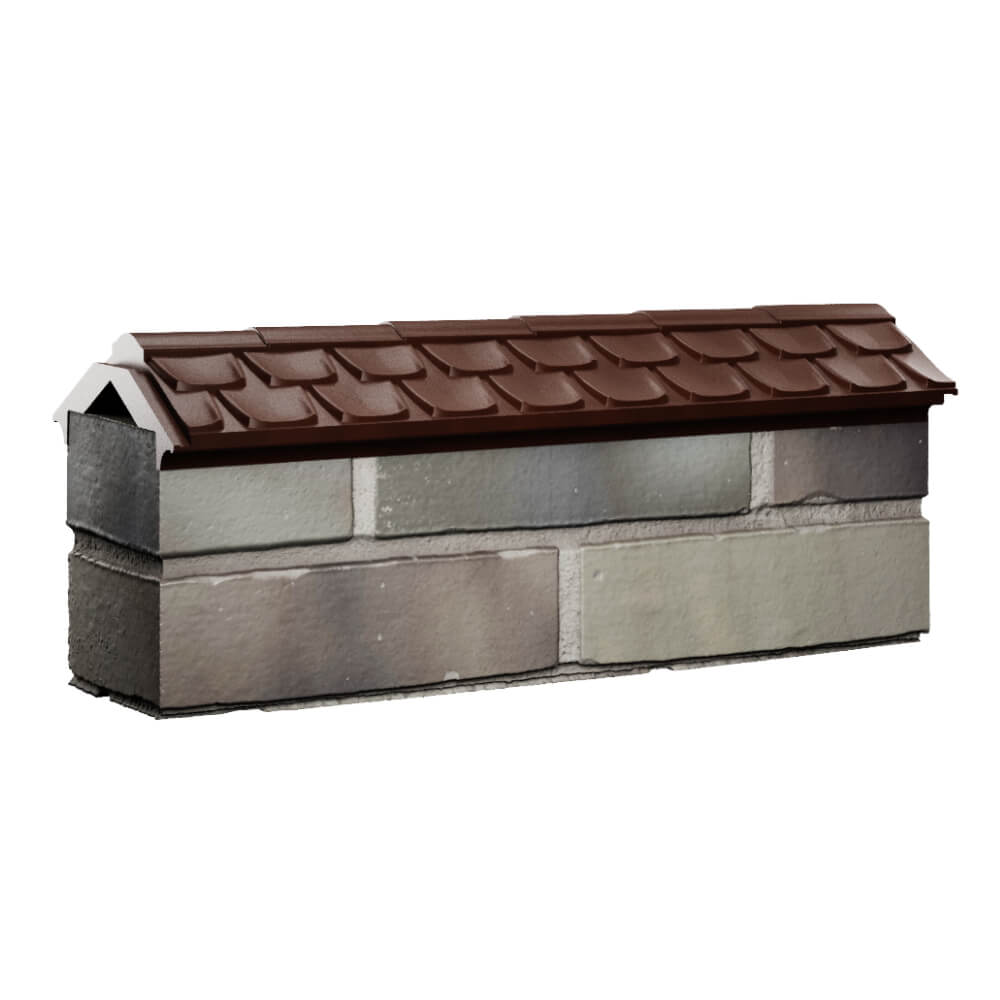 Парапет Zking Эльбрус Коричневый с посадкой на 0.5 кирпича (130мм) Переславль-Залесский фото