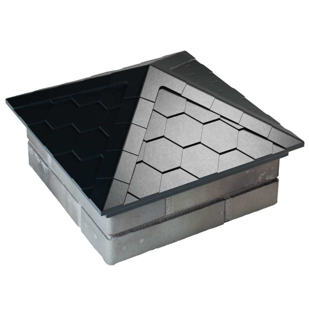 Колпак Zking Эверест Черный на столб 1.5х1.5 кирпича (390х390мм) в Переславле-Залесском фото