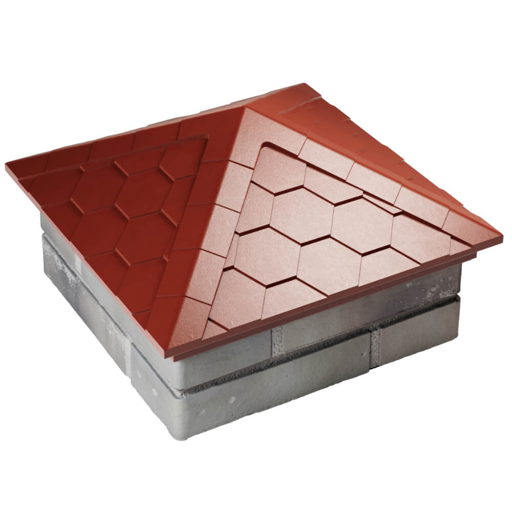 Колпак Zking Эверест Красный на столб 1.5х1.5 кирпича (390х390мм) в Переславле-Залесском фото