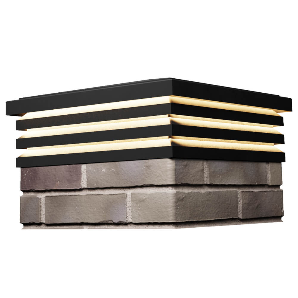 Колпак Zking Бона ХайТек Черный на столб 1.5х1.5 кирпича (385х385мм) с подсветкой в Переславле-Залесском фото