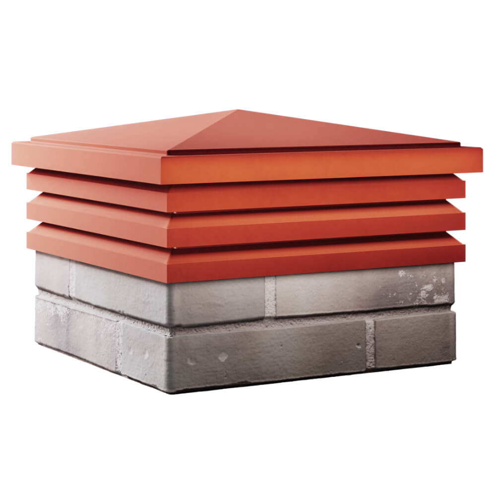 Колпак Zking Бона ХайТек Красный на столб 1.5х1.5 кирпича (385х385мм) в Переславле-Залесском фото