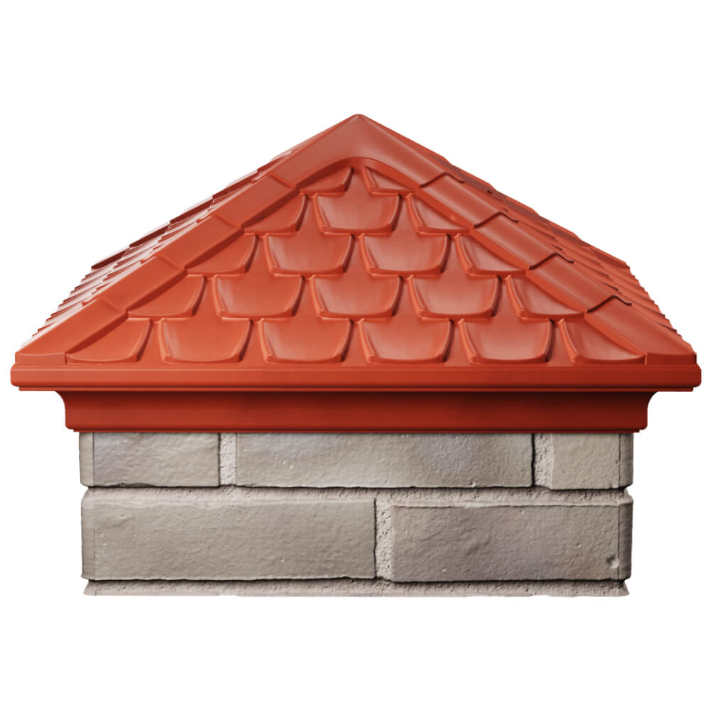 Колпак Zking Эльбрус Красный на столб 1.5х1.5 кирпича (385х385мм) Переславль-Залесский фото