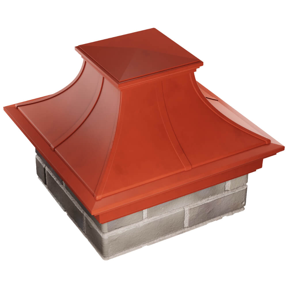 Колпак Zking Монблан Премиум Красный на столб 1.5х1.5 кирпича (385х385мм) в Переславле-Залесском фото