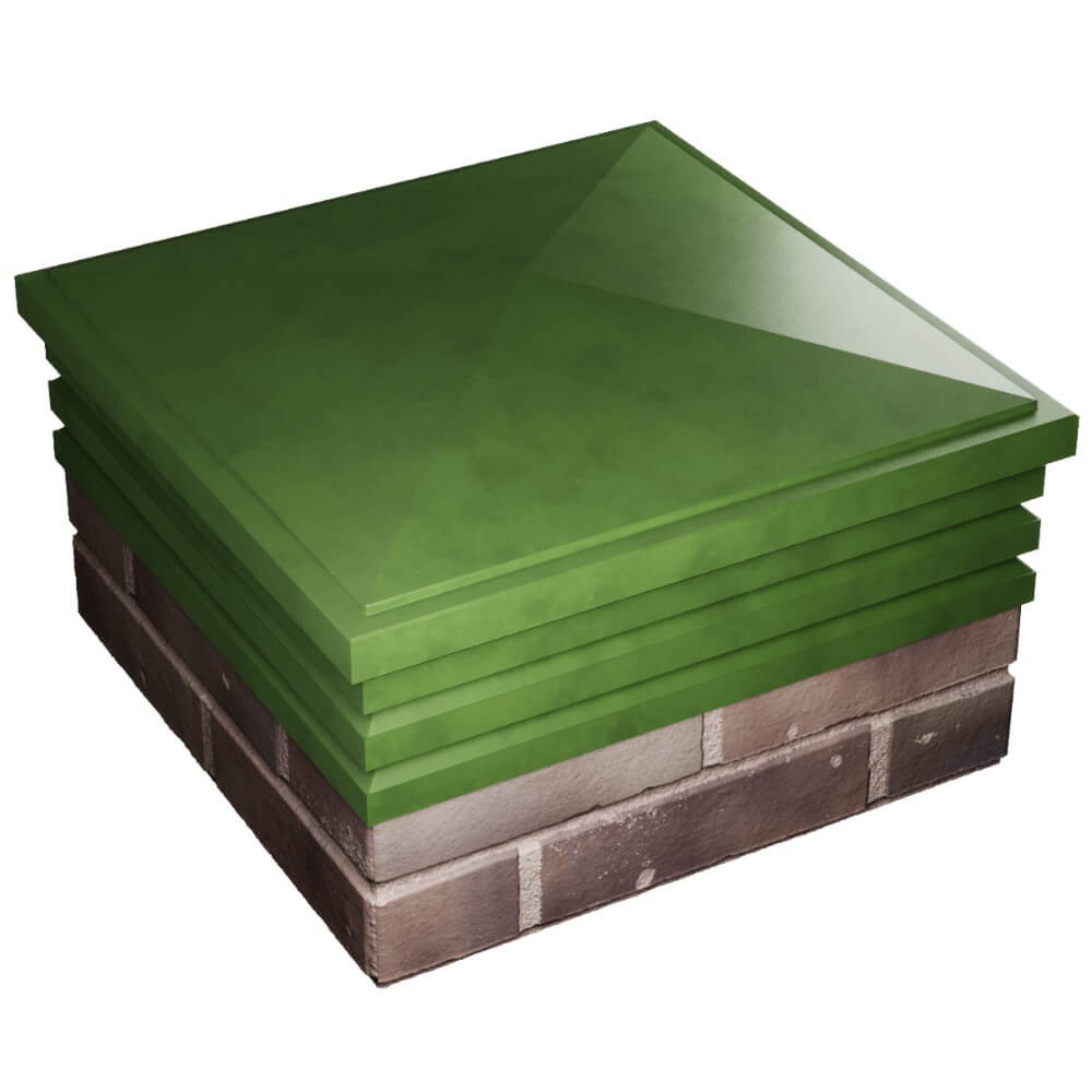 Колпак Zking Бона ХайТек Зеленый на столб 2х2 кирпича (513х513мм) в Переславле-Залесском фото