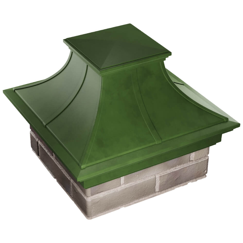 Колпак Zking Монблан Премиум Зеленый на столб 1.5х1.5 кирпича (385х385мм) в Переславле-Залесском фото