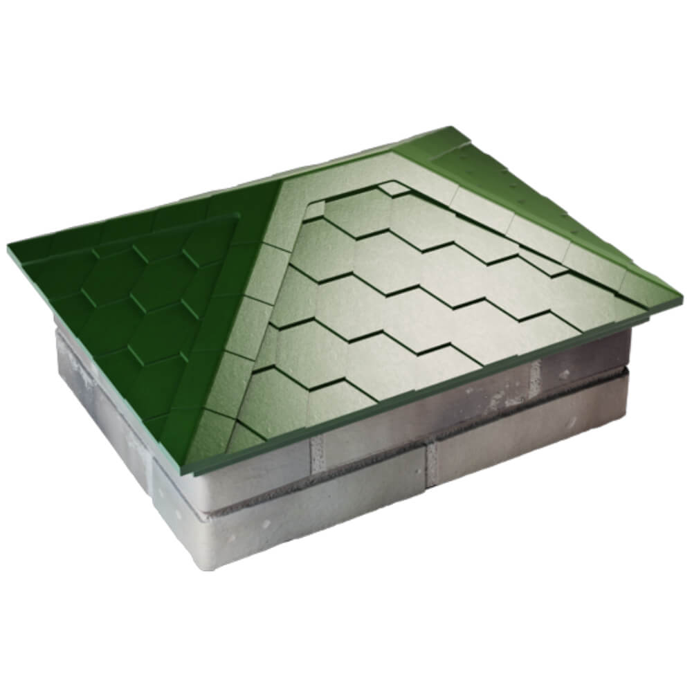 Колпак Zking Эверест Зеленый на столб 2х1.5 кирпича (520х390мм) Переславль-Залесский фото