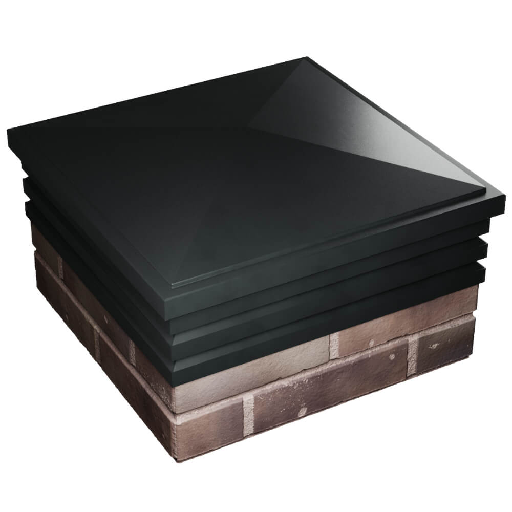 Колпак Zking Бона ХайТек Черный на столб 2х2 кирпича (513х513мм) в Переславле-Залесском фото