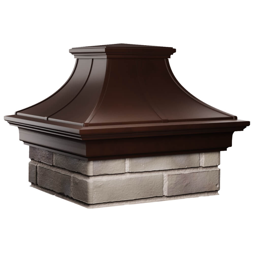 Колпак Zking Монблан Премиум Коричневый на столб 1.5х1.5 кирпича (385х385мм) в Переславле-Залесском фото