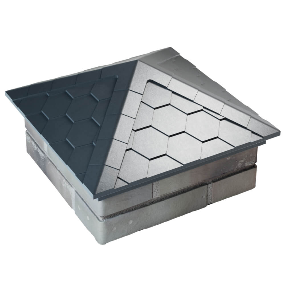 Колпак Zking Эверест Серый на столб 1.5х1.5 кирпича (390х390мм) в Переславле-Залесском фото