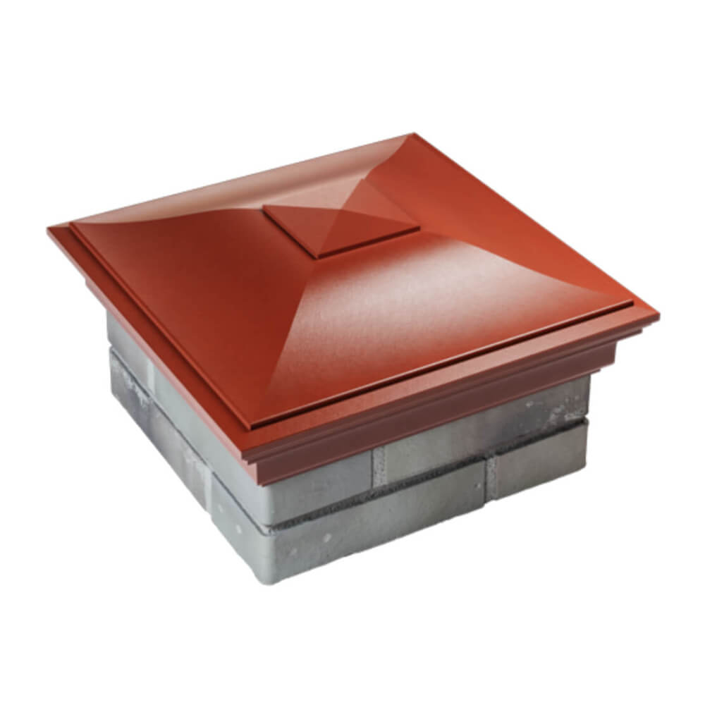 Колпак Zking Монблан Красный на столб 1.5х1.5 еврокирпича 0.7НФ (355х355мм) в Переславле-Залесском фото