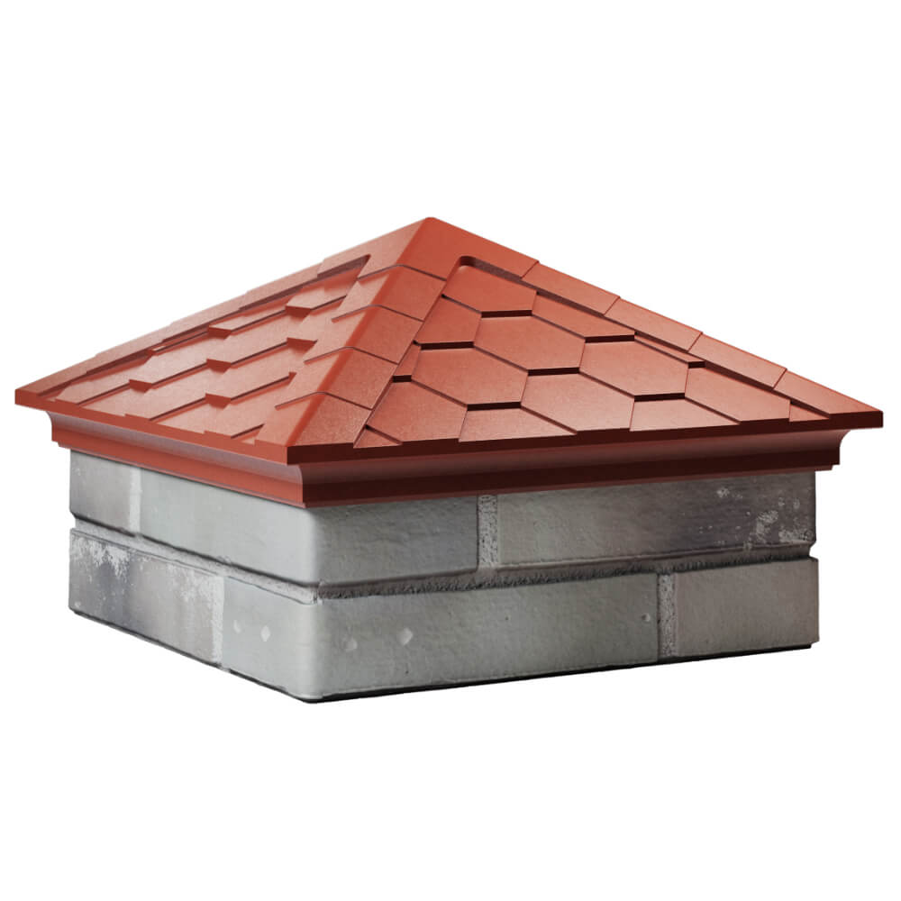 Колпак Zking Эверест Красный на столб 1.5х1.5 кирпича (390х390мм) в Переславле-Залесском фото