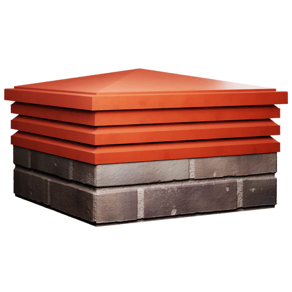 Колпак Zking Бона ХайТек Красный на столб 2х2 кирпича (513х513мм) в Переславле-Залесском фото