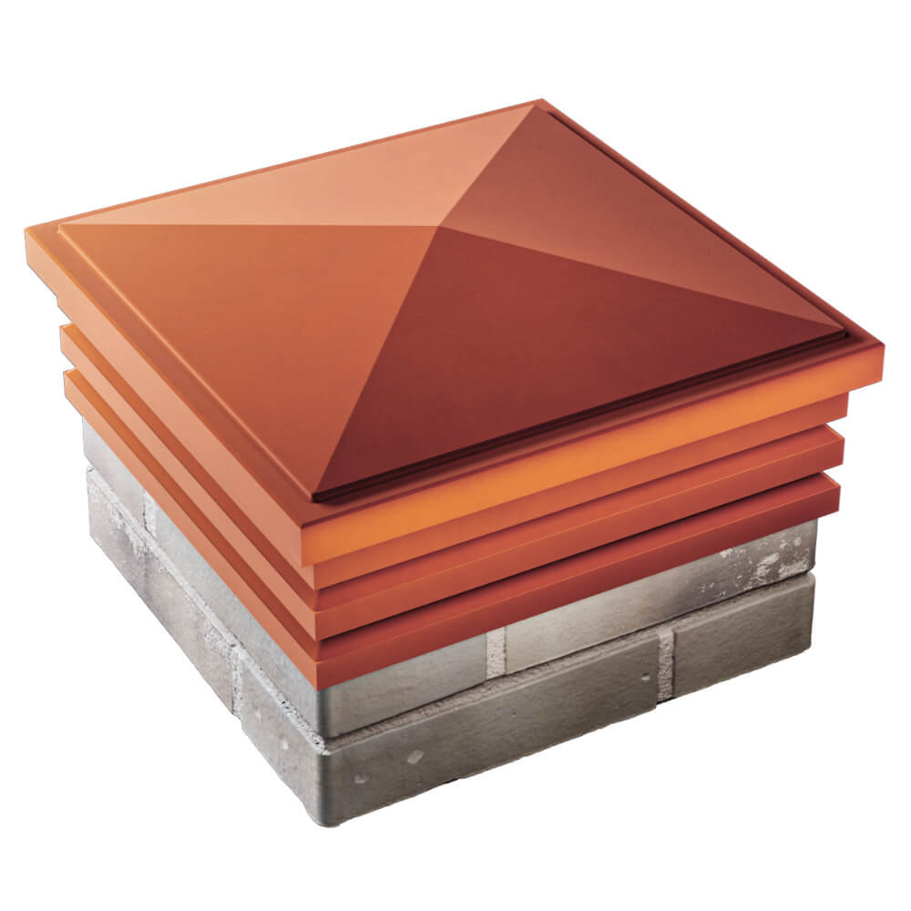 Колпак Zking Бона ХайТек Красный на столб 1.5х1.5 кирпича (385х385мм) в Переславле-Залесском фото