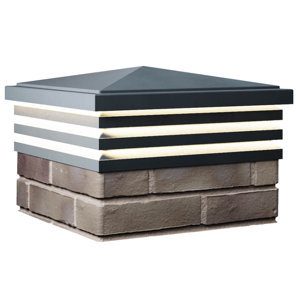 Колпак Zking Бона ХайТек Серый на столб 1.5х1.5 кирпича (385х385мм) с подсветкой в Переславле-Залесском фото