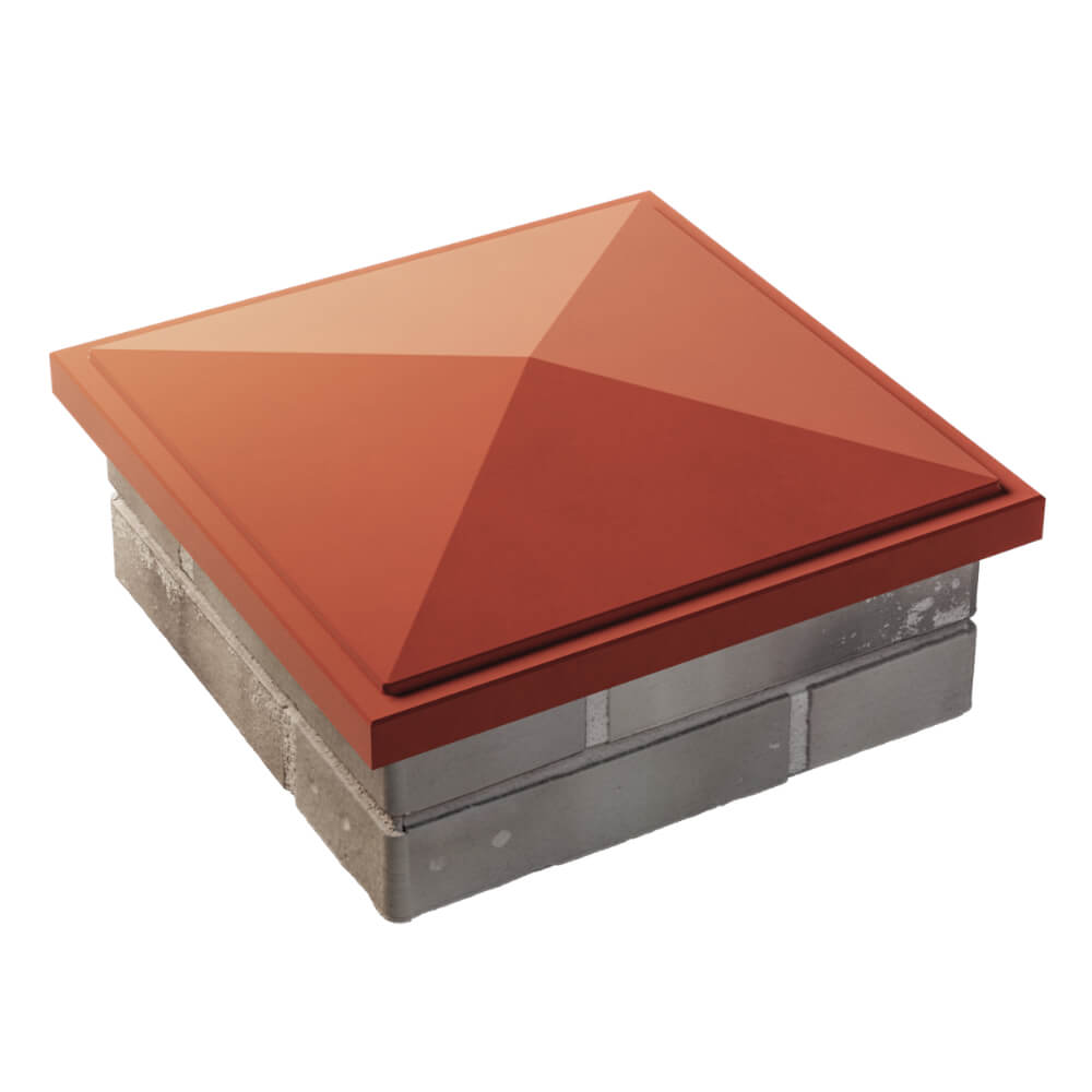 Колпак Zking БонаМоно Красный на столб 1.5х1.5 кирпича (385х385, 400х400мм) в Переславле-Залесском фото