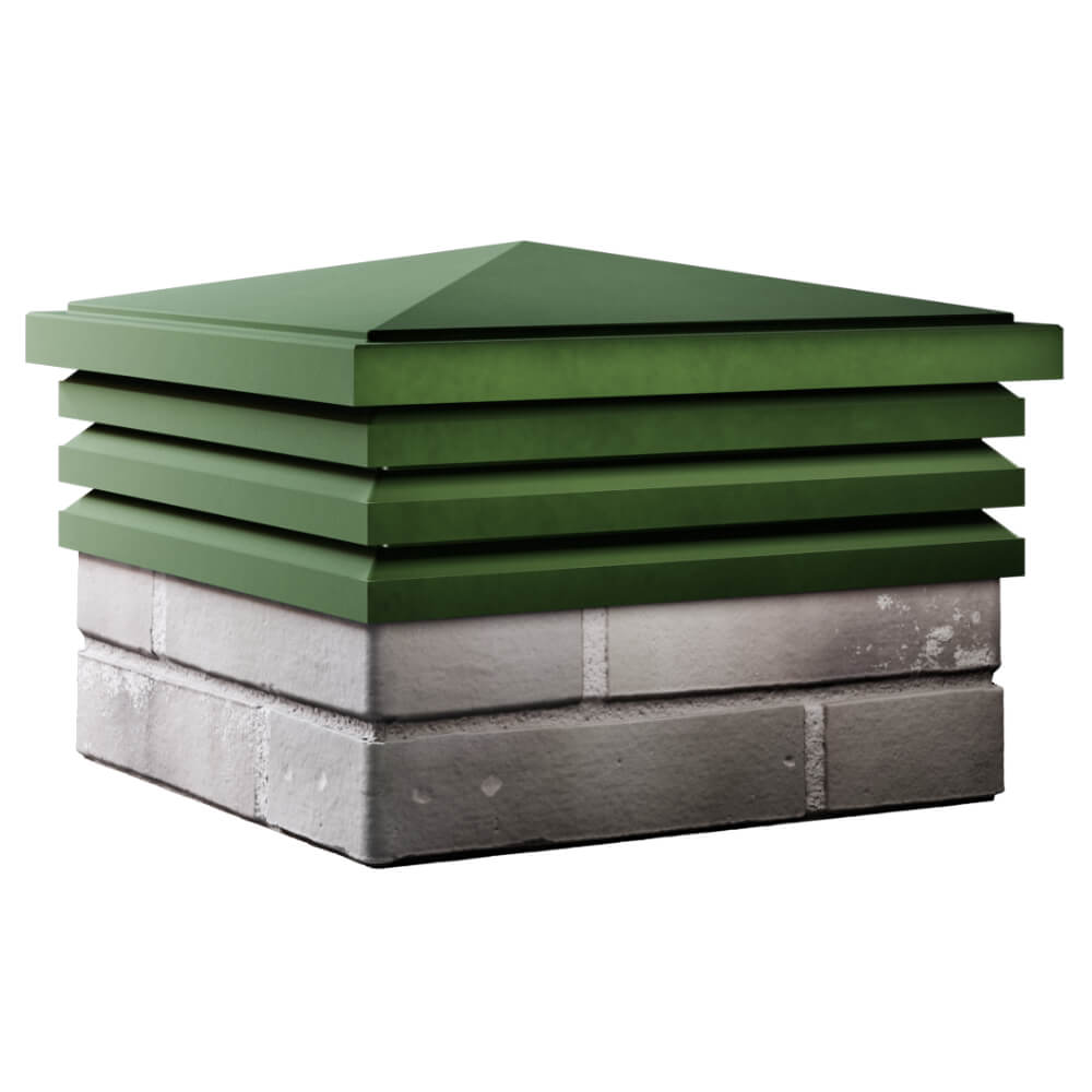 Колпак Zking Бона ХайТек Зеленый на столб 1.5х1.5 кирпича (385х385мм) в Переславле-Залесском фото