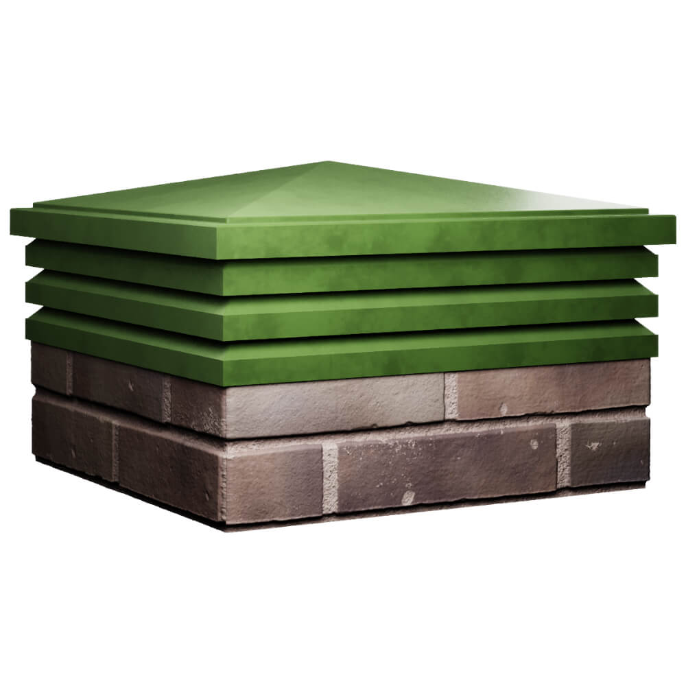 Колпак Zking Бона ХайТек Зеленый на столб 2х2 кирпича (513х513мм) в Переславле-Залесском фото