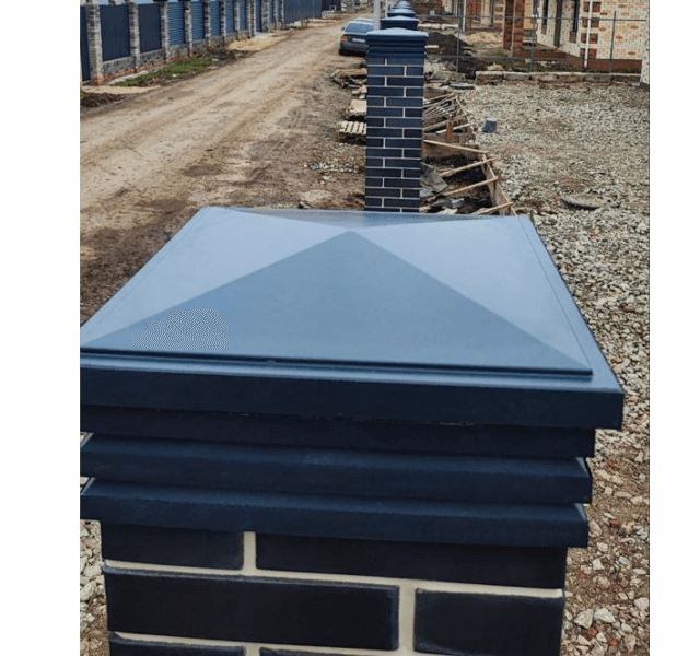 Колпак Zking Бона ХайТек Серый на столб 1.5х1.5 кирпича (385х385мм) в Переславле-Залесском фото