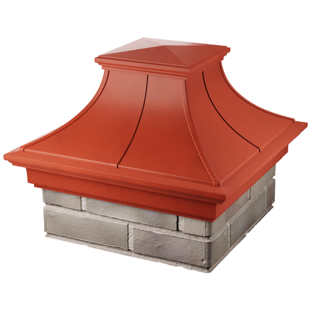 Колпак Zking Монблан Премиум Красный на столб 1.5х1.5 кирпича (385х385мм) в Переславле-Залесском фото