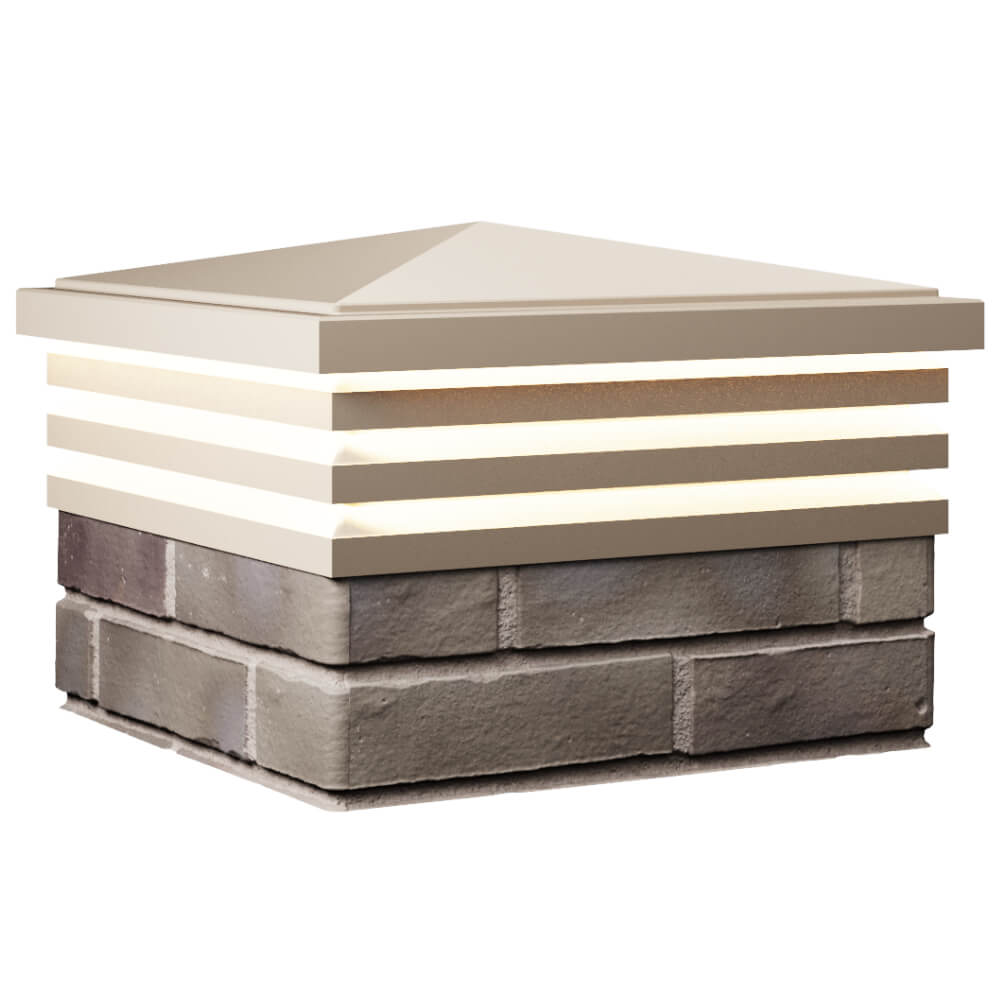 Колпак Zking Бона ХайТек Бежевый на столб 1.5х1.5 кирпича (385х385мм) с подсветкой в Переславле-Залесском фото