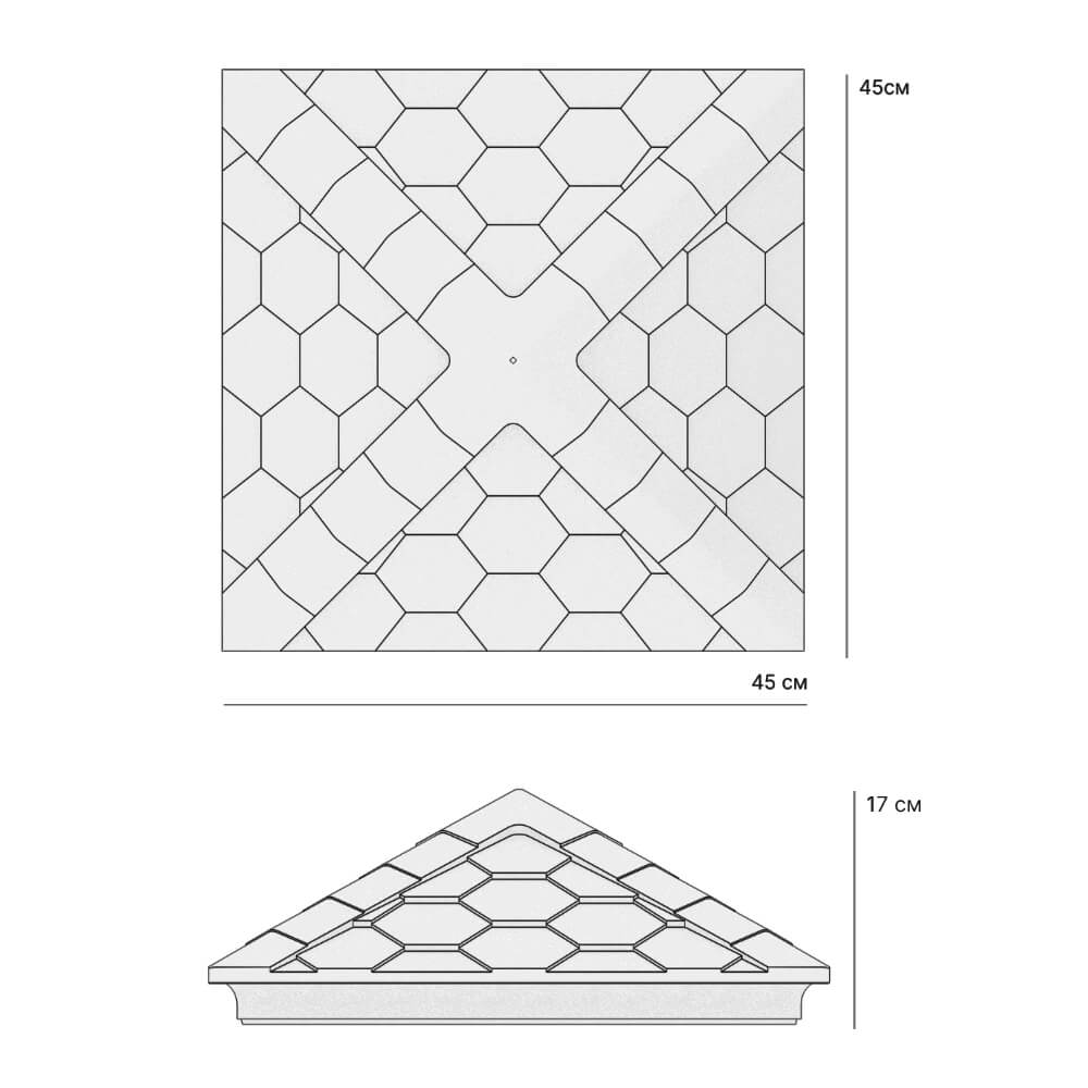 Колпак Zking Эверест Серый на столб 1.5х1.5 кирпича (390х390мм) в Переславле-Залесском фото