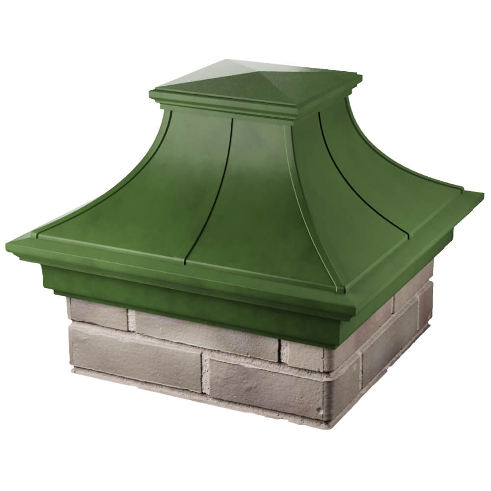 Колпак Zking Монблан Премиум Зеленый на столб 1.5х1.5 кирпича (385х385мм) в Переславле-Залесском фото