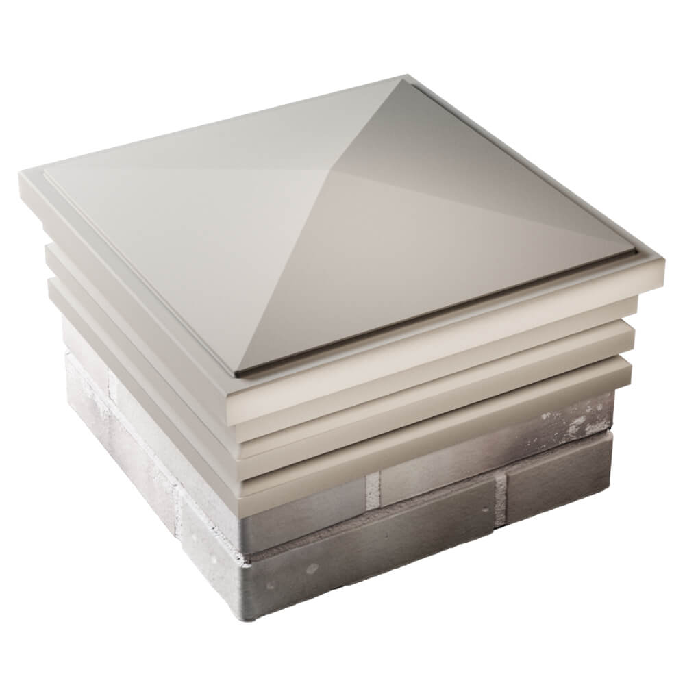 Колпак Zking Бона ХайТек Бежевый на столб 1.5х1.5 кирпича (385х385мм) в Переславле-Залесском фото