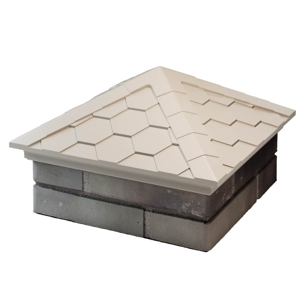 Колпак Zking Эверест Бежевый на столб 1.5х1.5 кирпича (390х390мм) в Переславле-Залесском фото