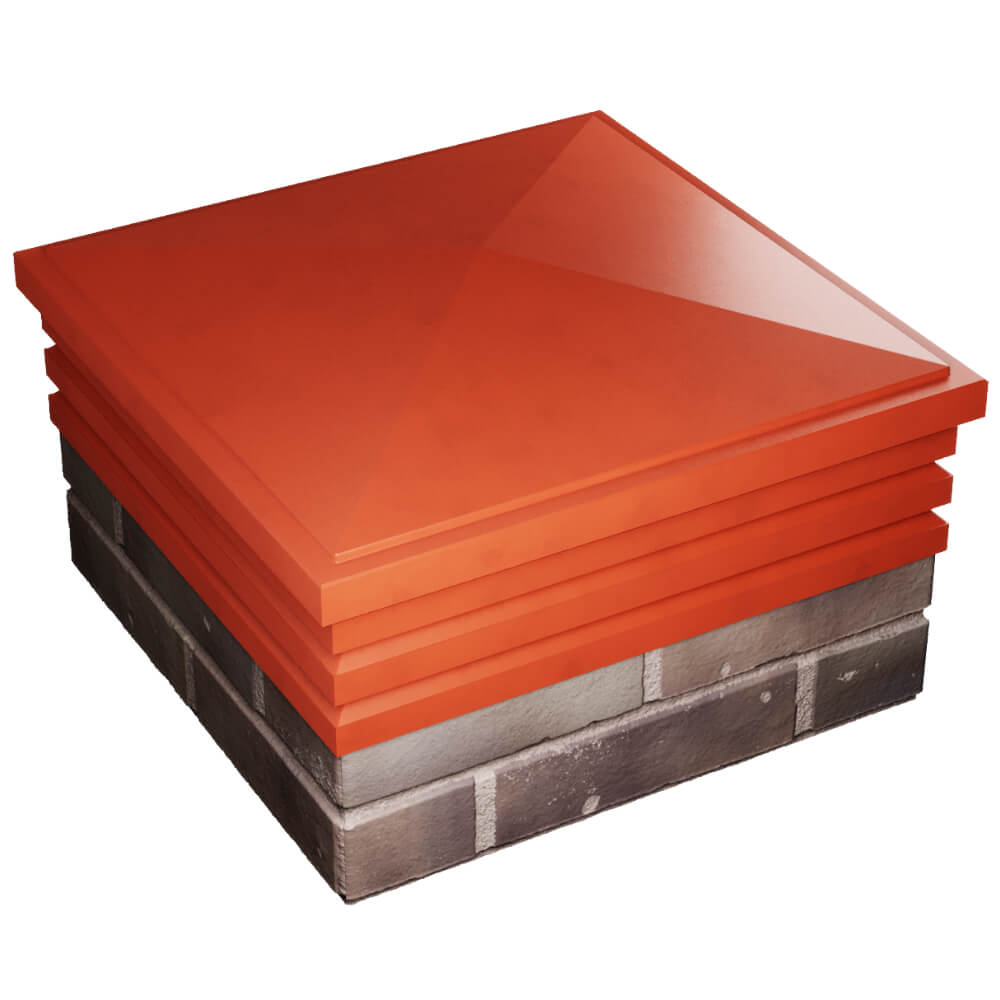 Колпак Zking Бона ХайТек Красный на столб 2х2 кирпича (513х513мм) в Переславле-Залесском фото