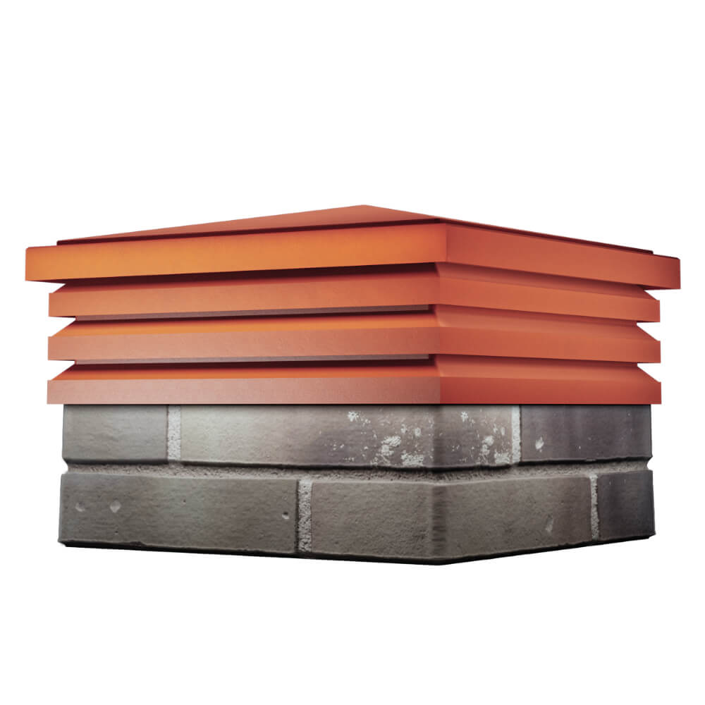 Колпак Zking Бона ХайТек Красный на столб 1.5х1.5 кирпича (385х385мм) в Переславле-Залесском фото