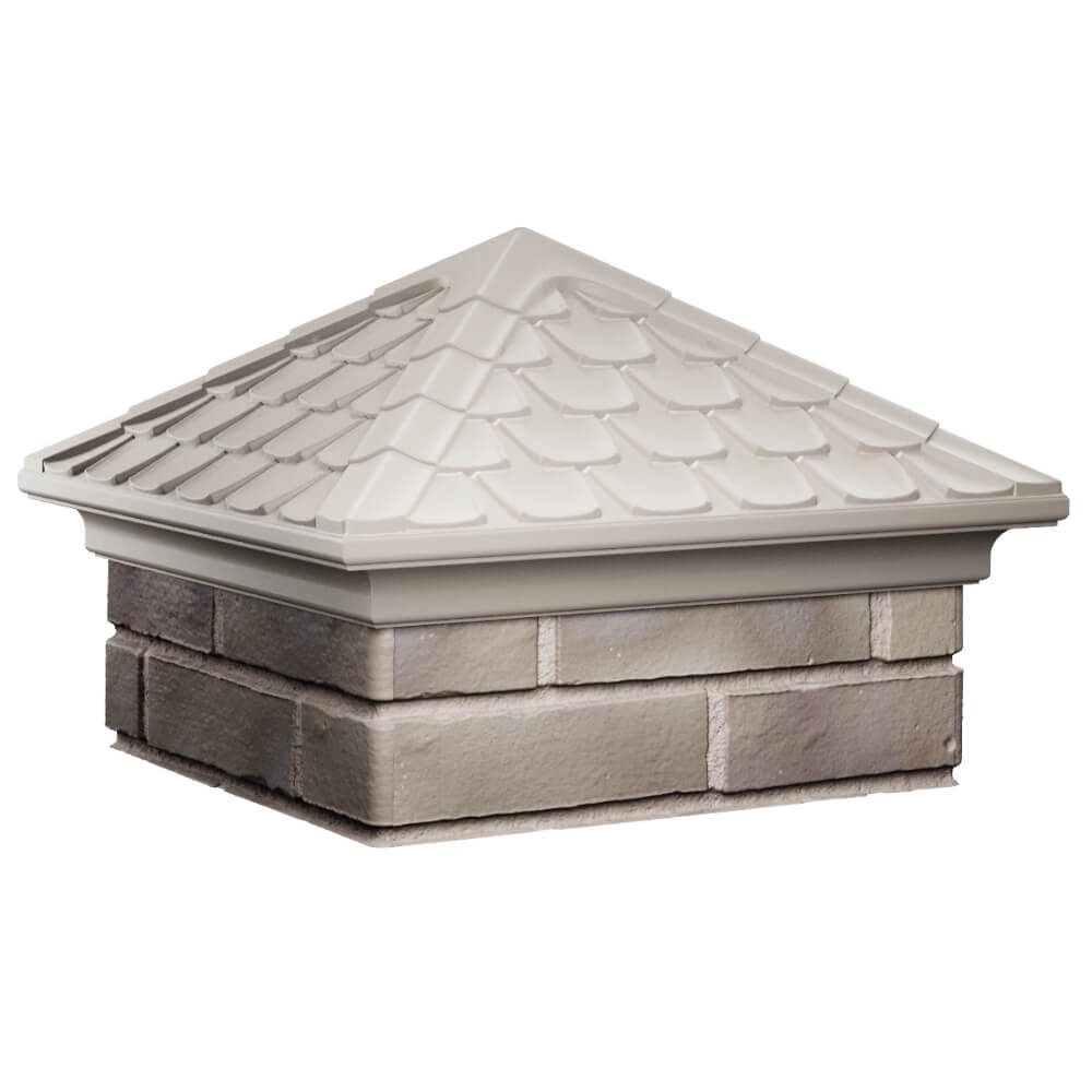 Колпак Zking Эльбрус Бежевый на столб 1.5х1.5 кирпича (385х385мм) в Переславле-Залесском фото