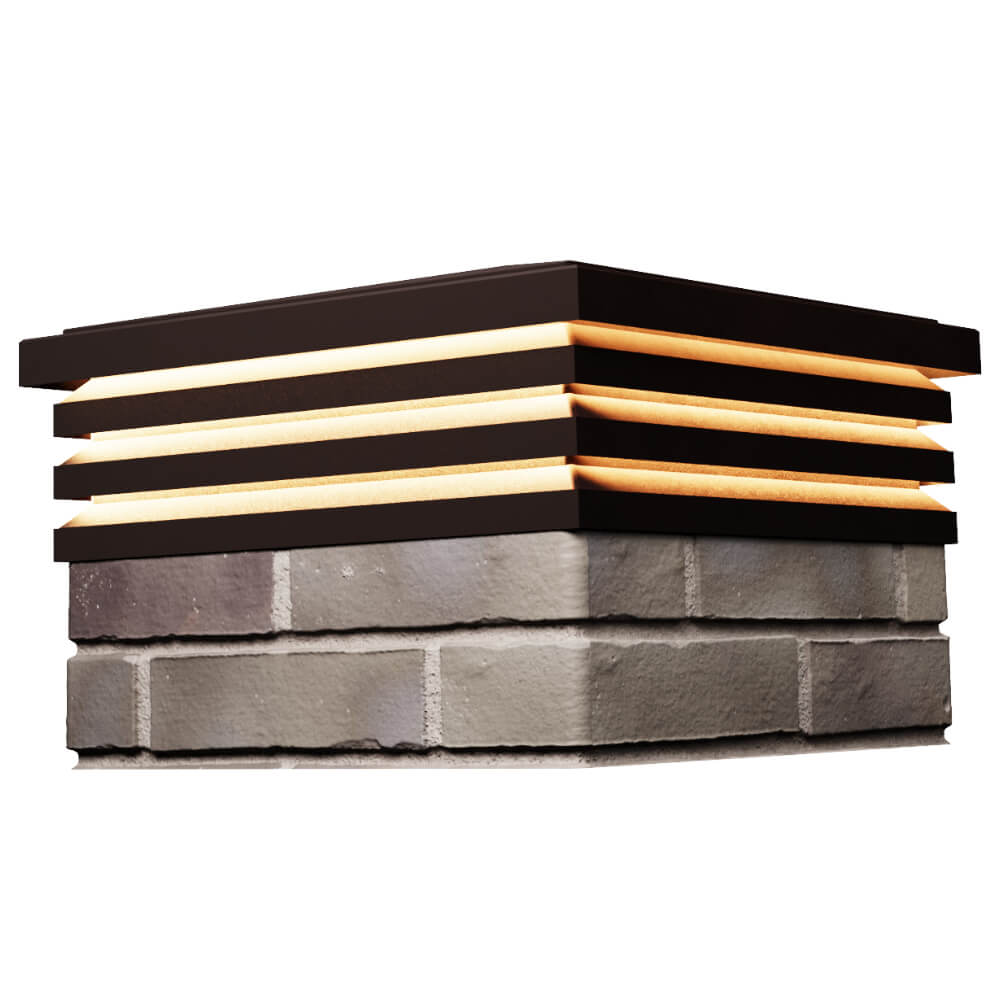 Колпак Zking Бона ХайТек Коричневый на столб 1.5х1.5 кирпича (385х385мм) с подсветкой в Переславле-Залесском фото