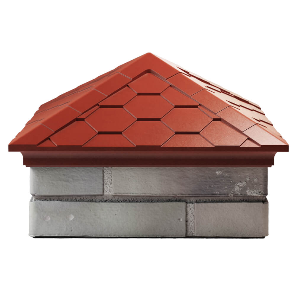 Колпак Zking Эверест Красный на столб 1.5х1.5 кирпича (390х390мм) Переславль-Залесский фото