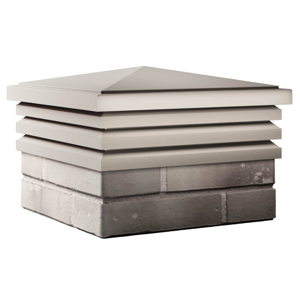 Колпак Zking Бона ХайТек Бежевый на столб 1.5х1.5 кирпича (385х385мм) в Переславле-Залесском фото