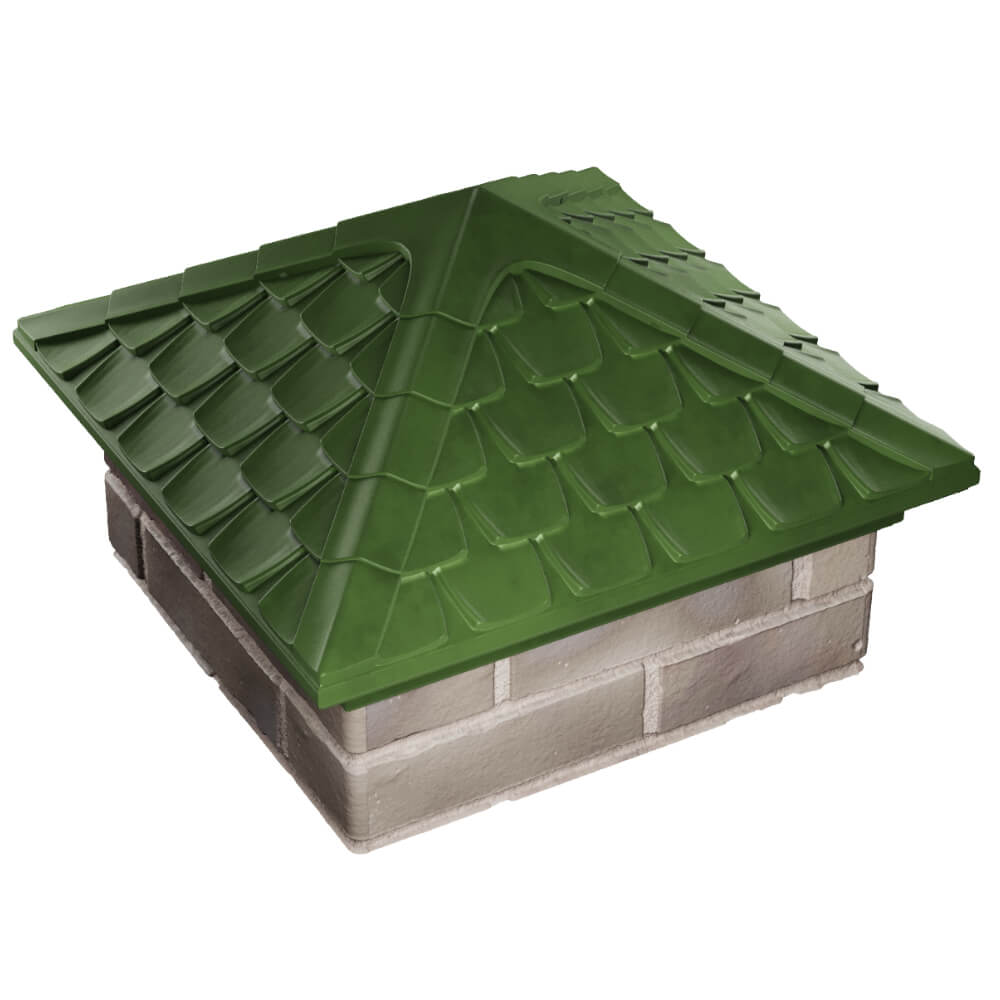 Колпак Zking Эльбрус Зеленый на столб 1.5х1.5 кирпича (385х385мм) в Переславле-Залесском фото