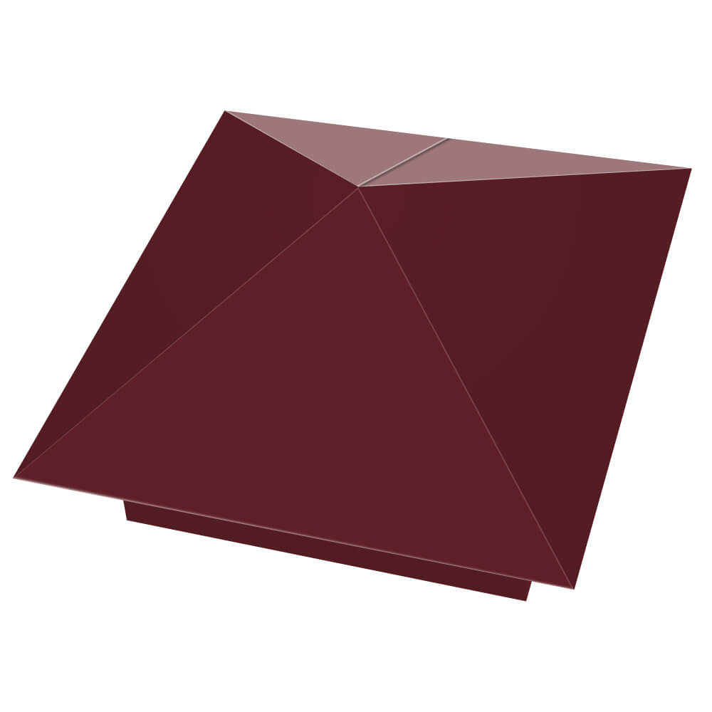 Колпак металлический 390х390мм RAL3005 Красное Вино заборный Переславль-Залесский фото